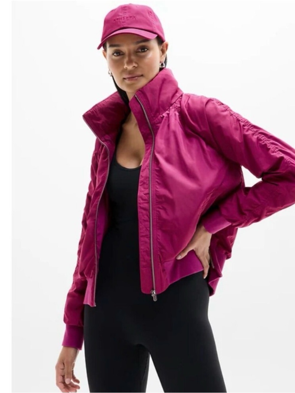 Athleta Jetset Bomber in Wildberry